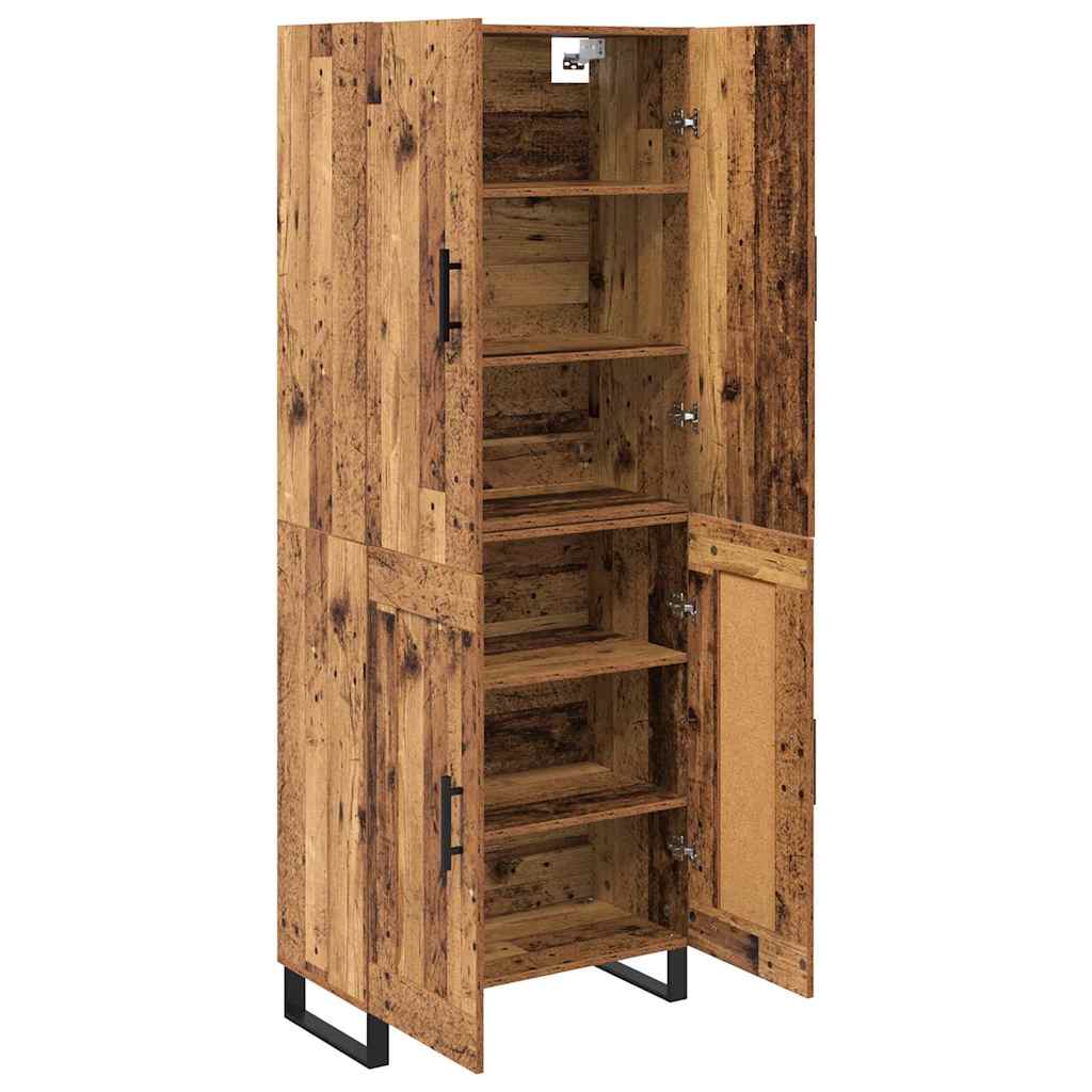 vidaXL Highboard 2 pcs Παλιό Ξύλο Σύνθετο Ξύλο και Γυαλί