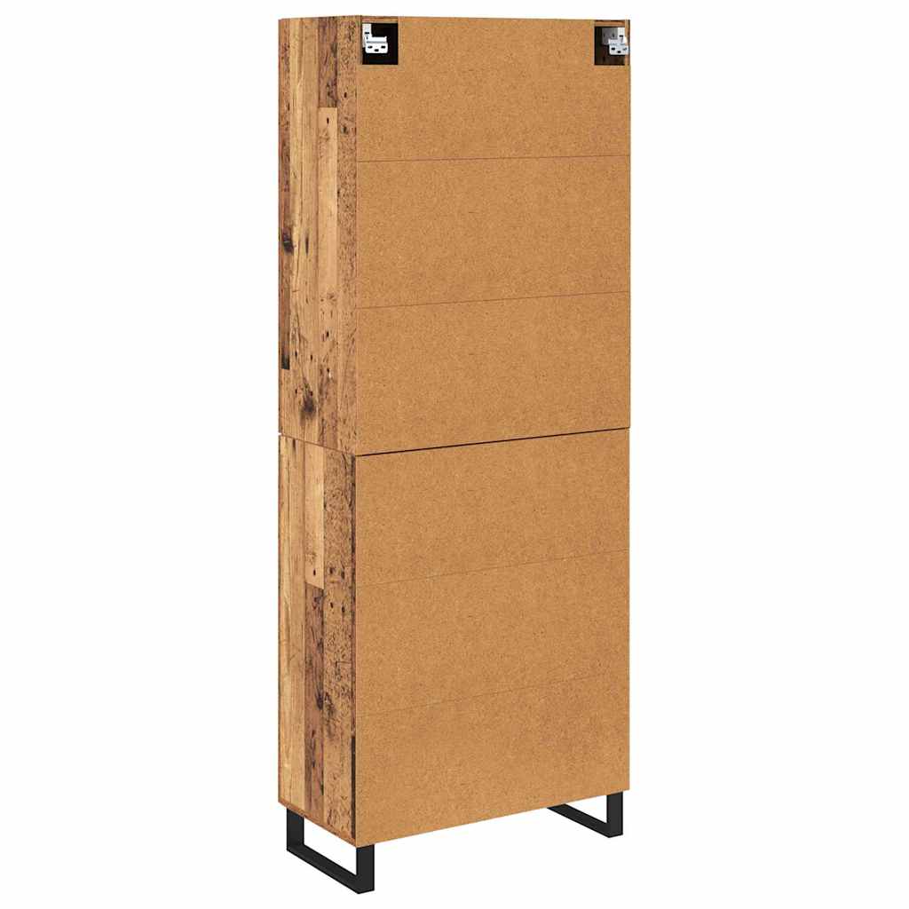 vidaXL Highboard 2 pcs Παλιό Ξύλο Σύνθετο Ξύλο και Γυαλί