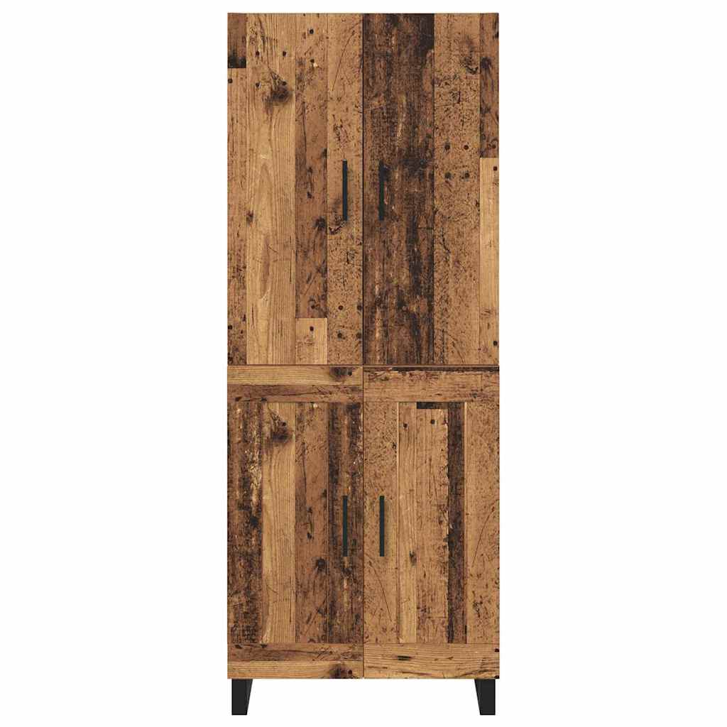 vidaXL Highboard 2 pcs Παλιό Ξύλο Σύνθετο Ξύλο και Γυαλί