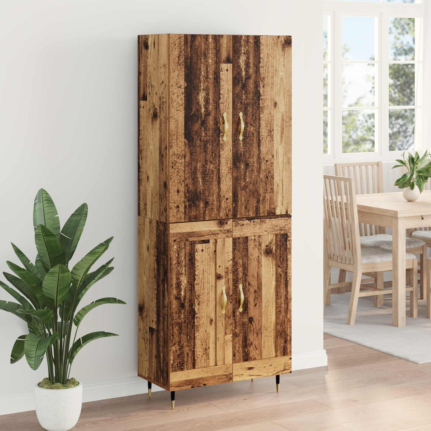 vidaXL Highboard Παλιό Ξύλο 69,5 x 34 x 180 εκ. Επεξεργασμένο ξύλο