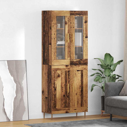 vidaXL Highboard 2 pcs Παλιό ξύλο Επεξεργασμένο ξύλο