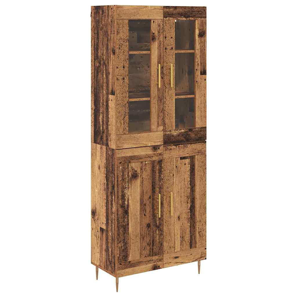 vidaXL Highboard 2 pcs Παλιό ξύλο Επεξεργασμένο ξύλο