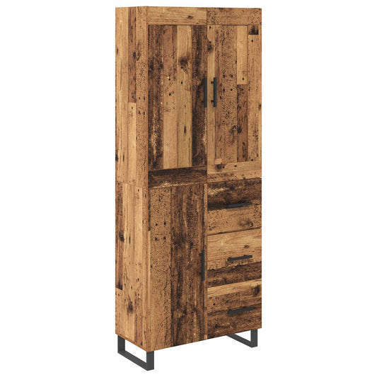 vidaXL Highboard Παλιό ξύλο 69,5 x 34 x 180 εκ. Επεξεργασμένο ξύλο