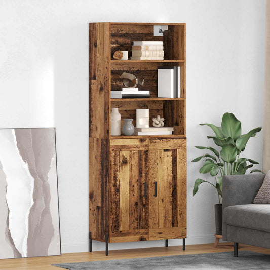 vidaXL Highboard Παλιό Ξύλο 69,5 x 32,5 x 180 εκ Επεξεργασμένο ξύλο