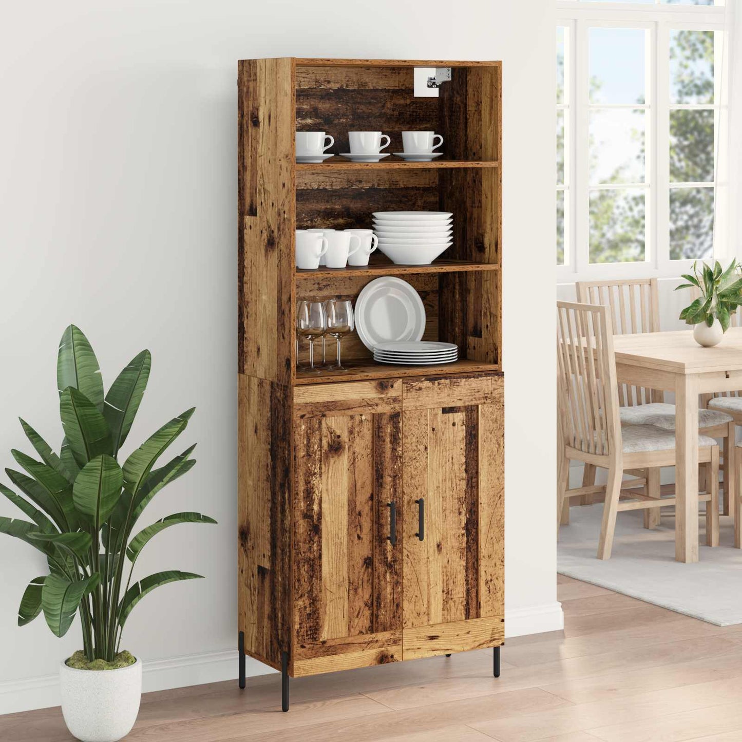 vidaXL Highboard Παλιό Ξύλο 69,5 x 32,5 x 180 εκ Επεξεργασμένο ξύλο