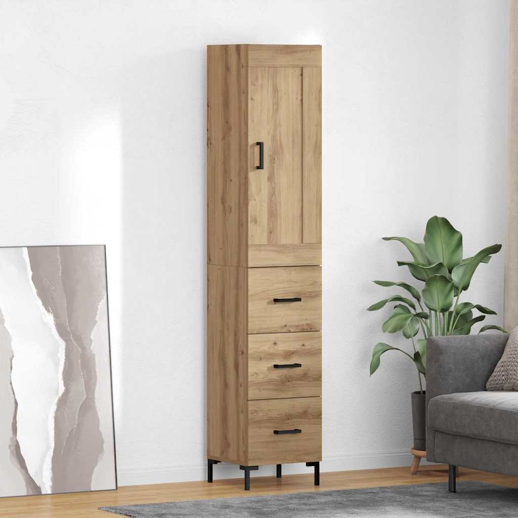 vidaXL Highboard Artisan Oak 34,5 x 34 x 180 εκ. Επεξεργασμένο ξύλο