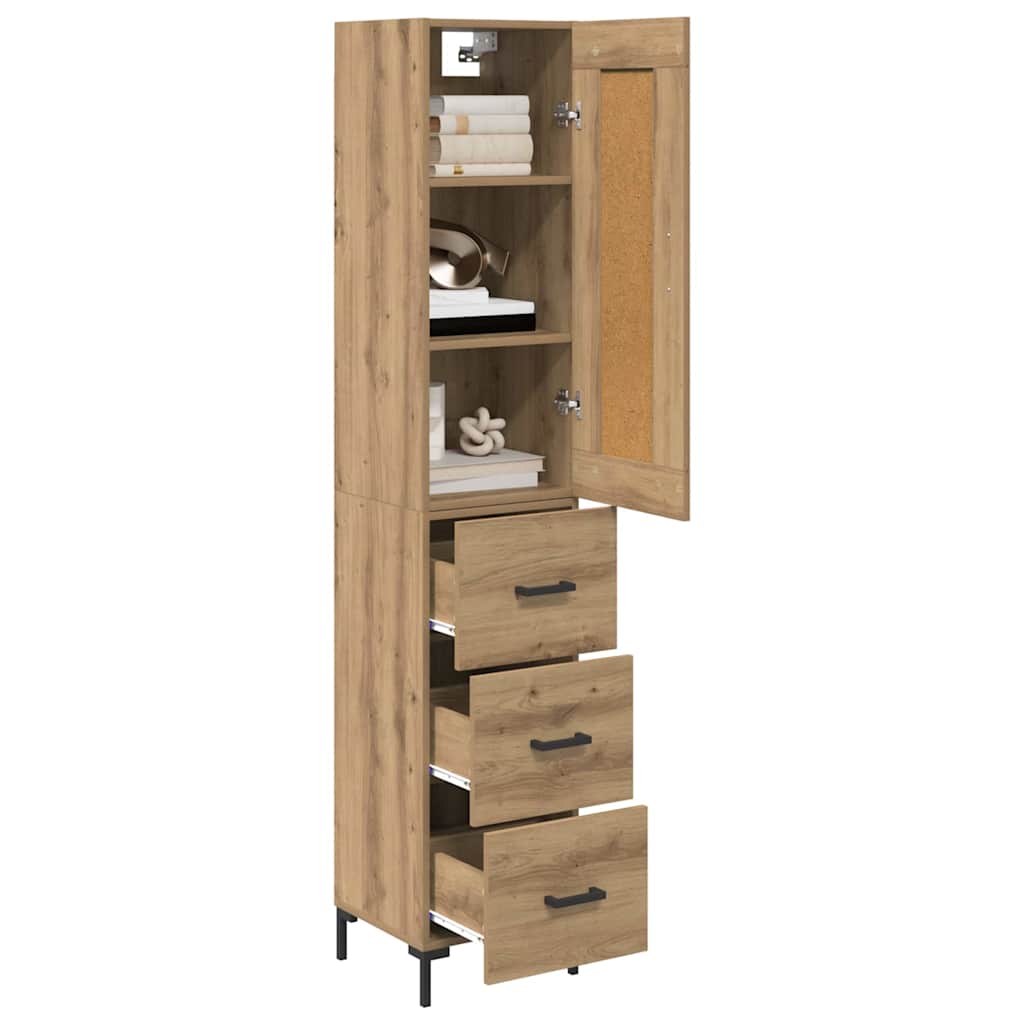 vidaXL Highboard Artisan Oak 34,5 x 34 x 180 εκ. Επεξεργασμένο ξύλο