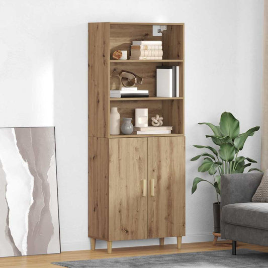 vidaXL Highboard artisan δρυς 69,5 x 34 x 180 εκ. Επεξεργασμένο ξύλο
