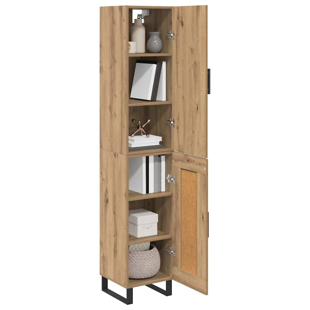 vidaXL Highboard Artisan Oak 34,5 x 34 x 180 εκ. Επεξεργασμένο ξύλο