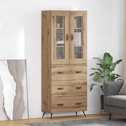 vidaXL Υψηλός Ντουλάπι με Ράφι 2 pcs Artisan Oak Επεξεργασμένο ξύλο