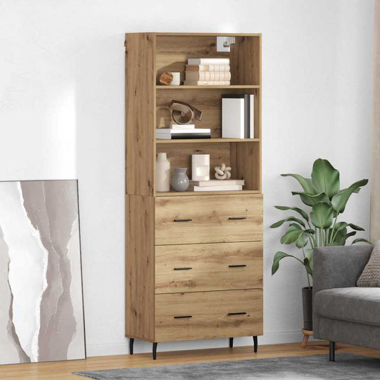 vidaXL Highboard με συρτάρι Artisan Oak 69,5 x 34 x 180 εκ.