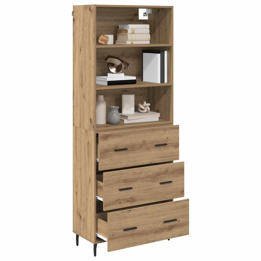 vidaXL Highboard με συρτάρι Artisan Oak 69,5 x 34 x 180 εκ.