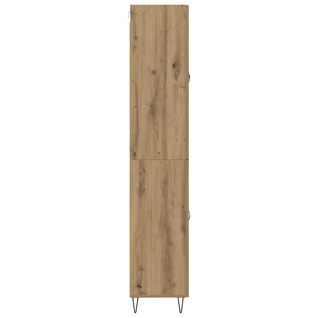 vidaXL Highboard 2 pcs Artisan Oak Μηχανική ξυλεία και γυαλί