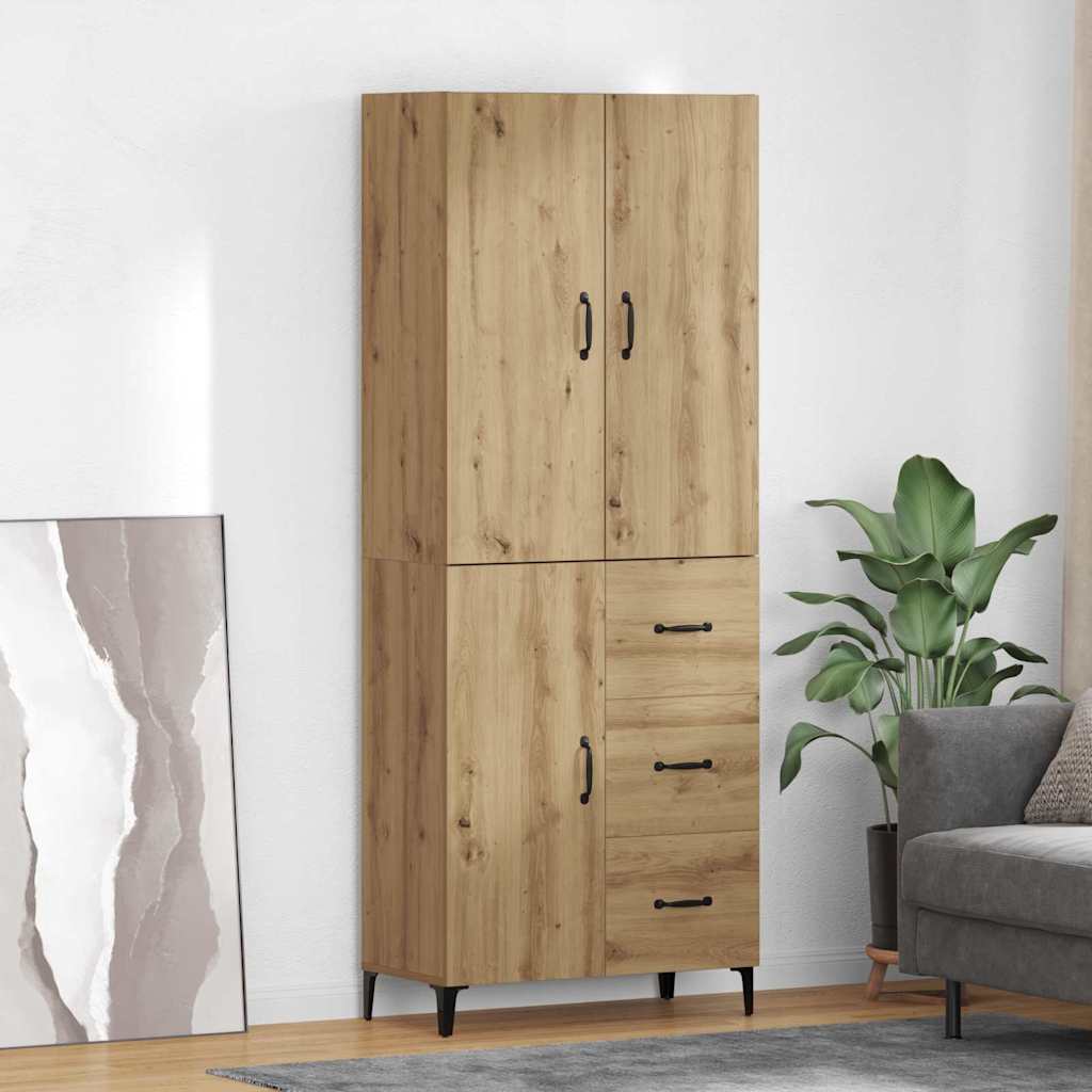 vidaXL Highboard Artisan Oak 69,5 x 34 x 180 εκ. Επεξεργασμένο ξύλο