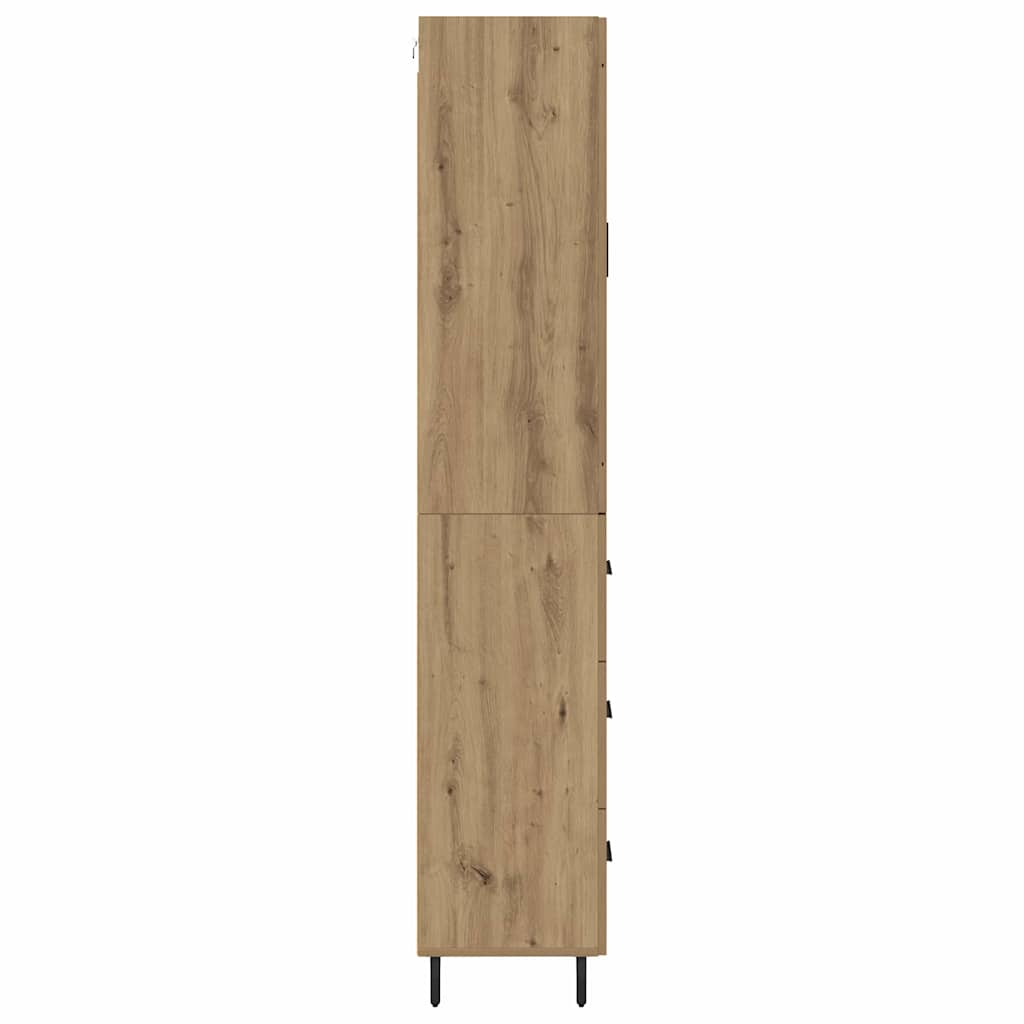 vidaXL Highboard με συρτάρι 2 pcs Artisan Oak Σύνθετο Ξύλο και Γυαλί