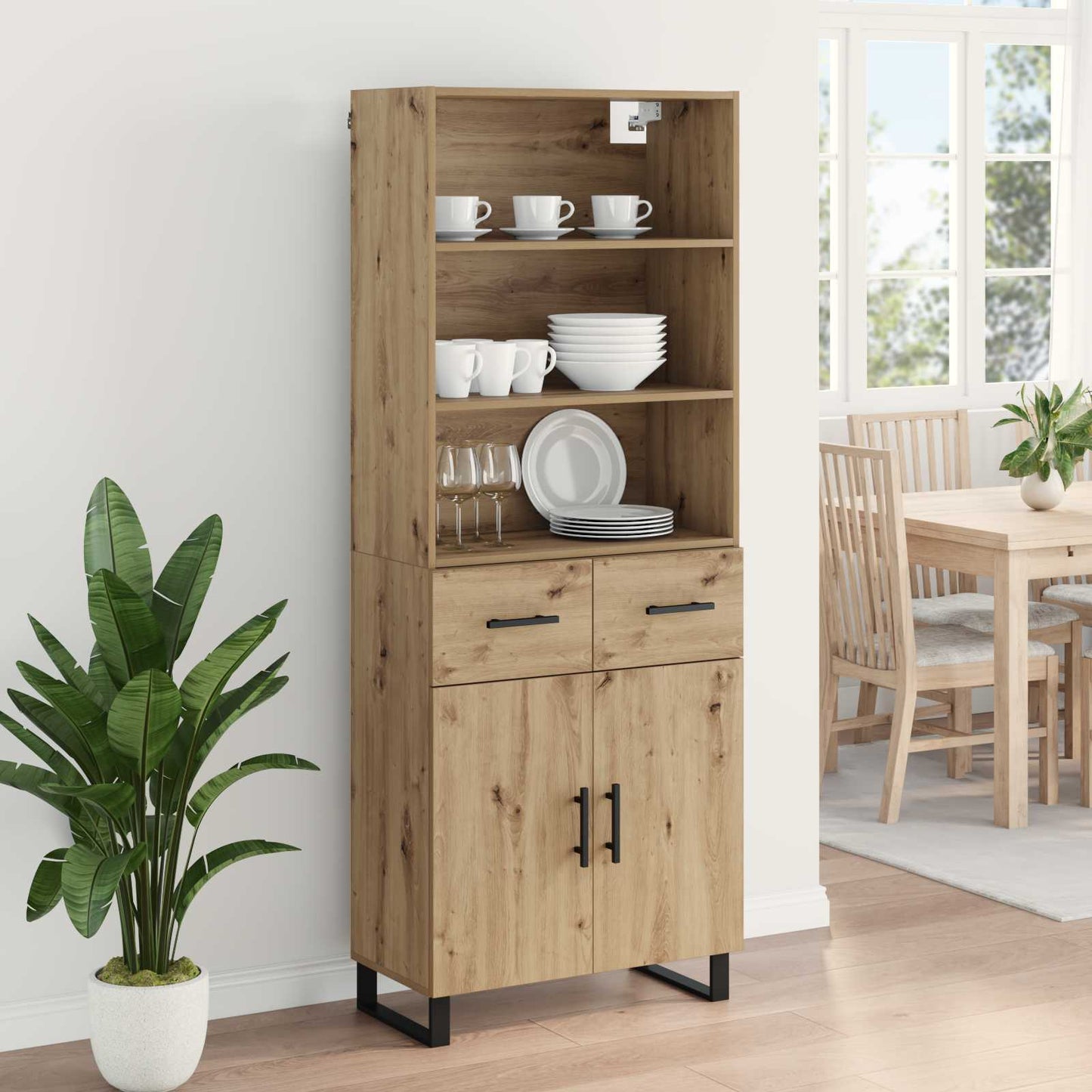 vidaXL Highboard Artisan Oak 69,5 x 34 x 180 εκ. Επεξεργασμένο ξύλο