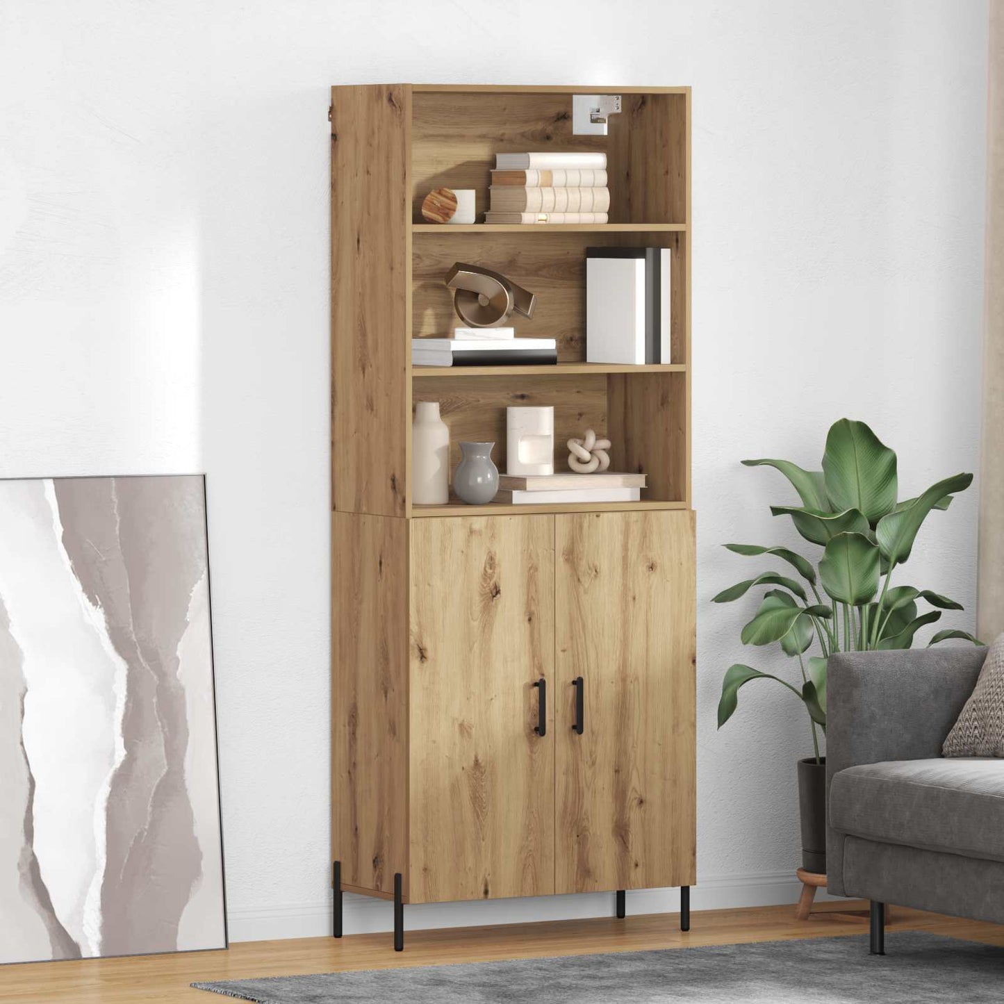 vidaXL Highboard Artisan Oak 69,5 x 32,5 x 180 εκ Επεξεργασμένο ξύλο