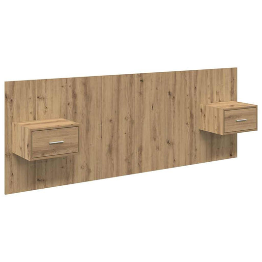 vidaXL Κεφαλή κρεβατιού με κομοδίνο με συρτάρι 3 pcs Artisan Oak