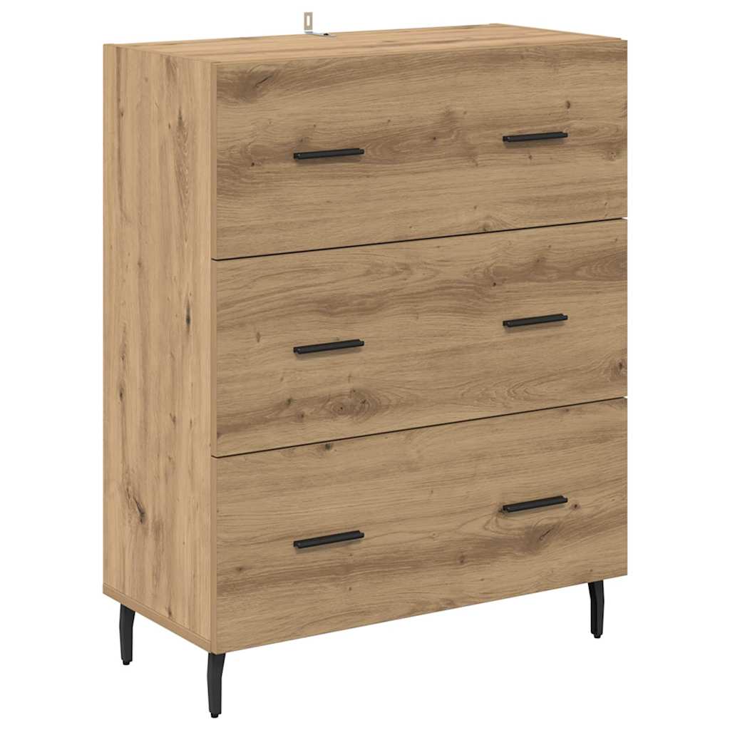 vidaXL Highboard με συρτάρι 2 pcs Artisan Oak Σύνθετο Ξύλο και Γυαλί