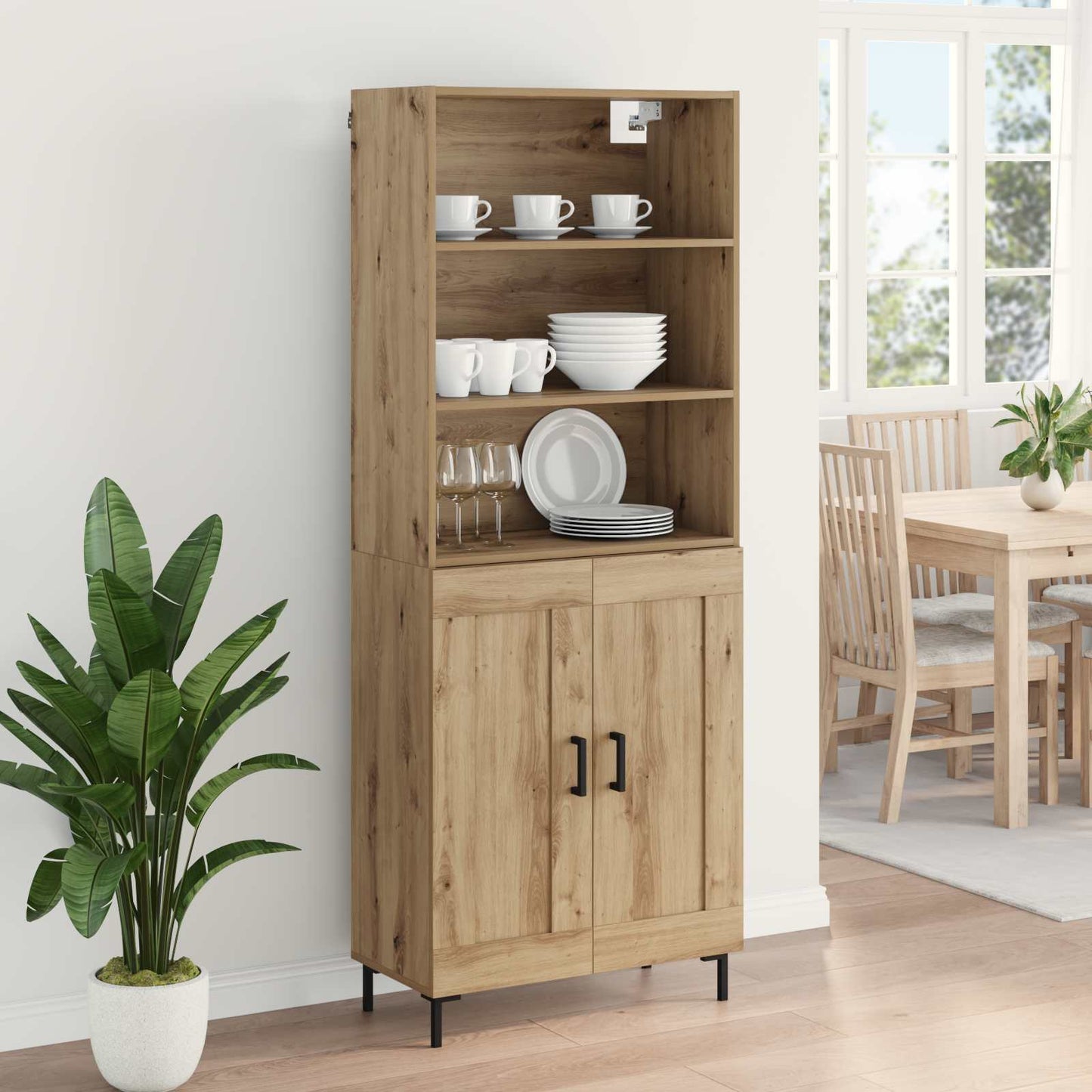 vidaXL Highboard Artisan Oak 69,5 x 34 x 180 εκ. Επεξεργασμένο ξύλο