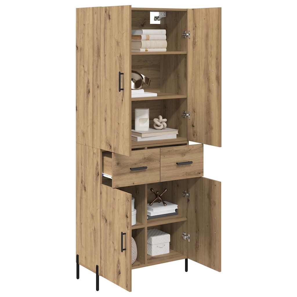 vidaXL Highboard Artisan Oak 69,5 x 34 x 180 εκ. Επεξεργασμένο ξύλο