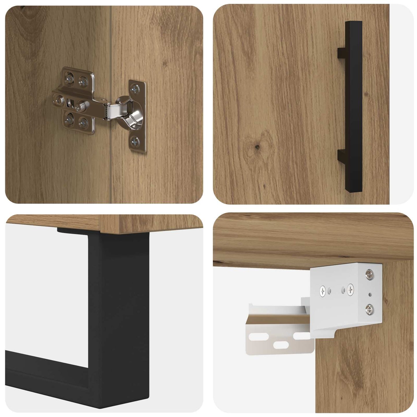 vidaXL Highboard 2 pcs Artisan Oak Σύνθετο Ξύλο και Γυαλί