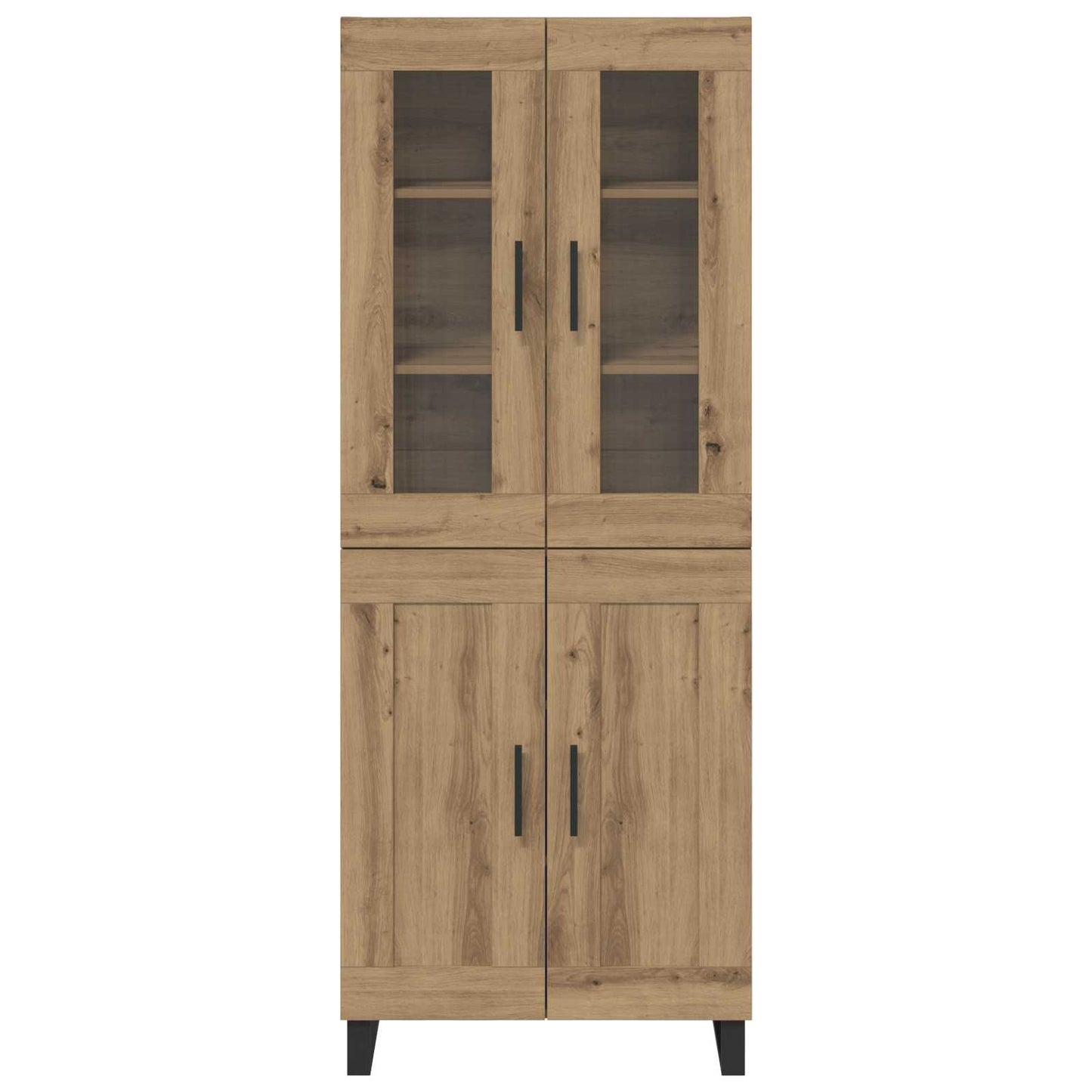 vidaXL Highboard 2 pcs Artisan Oak Σύνθετο Ξύλο και Γυαλί