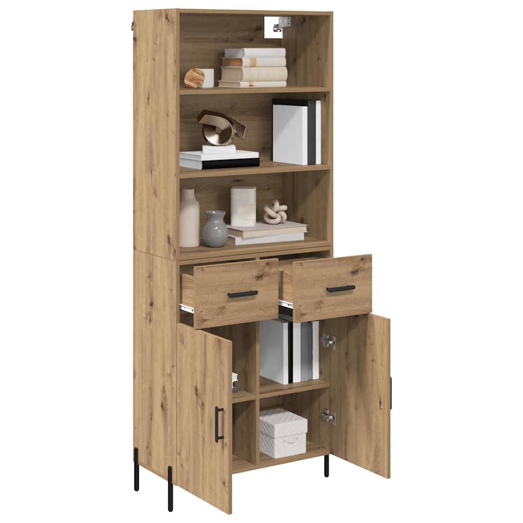 vidaXL Highboard Artisan Oak 69,5 x 32,5 x 180 εκ Επεξεργασμένο ξύλο