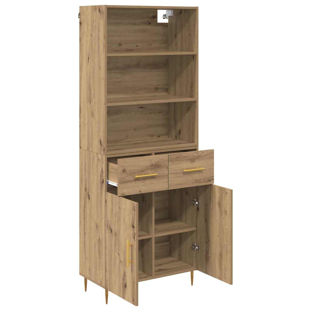 vidaXL Highboard Artisan Oak 69,5 x 34 x 180 εκ. Επεξεργασμένο ξύλο