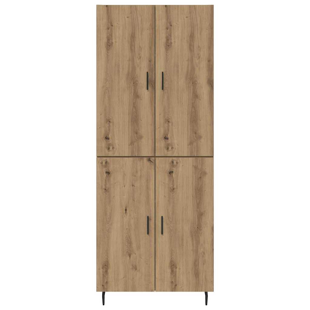 vidaXL Highboard 2 pcs Artisan Oak Σύνθετο Ξύλο και Γυαλί