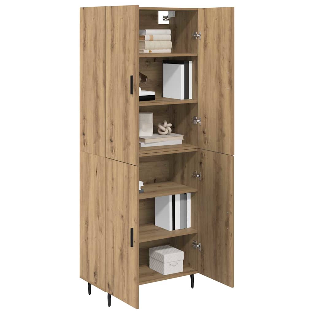 vidaXL Highboard 2 pcs Artisan Oak Σύνθετο Ξύλο και Γυαλί