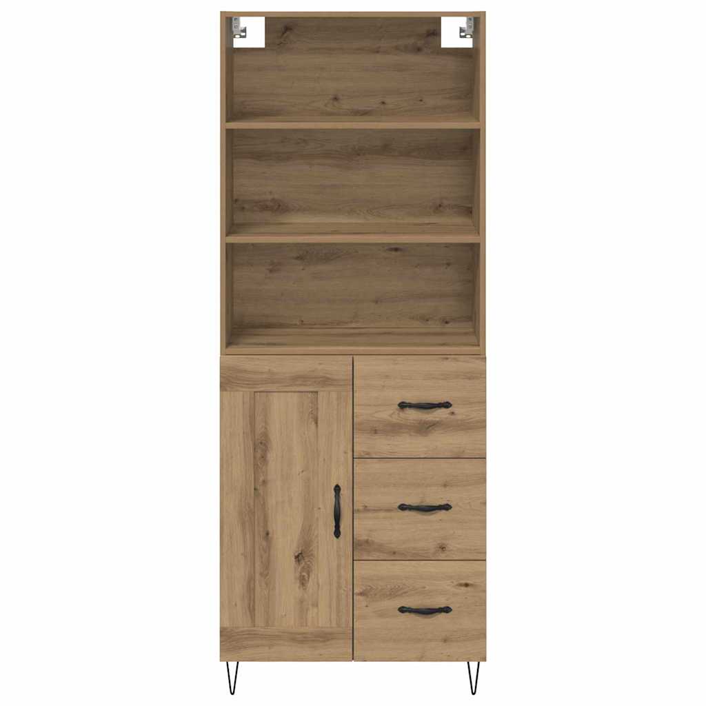 vidaXL Highboard με συρτάρι 2 pcs Artisan Oak Επεξεργασμένο ξύλο