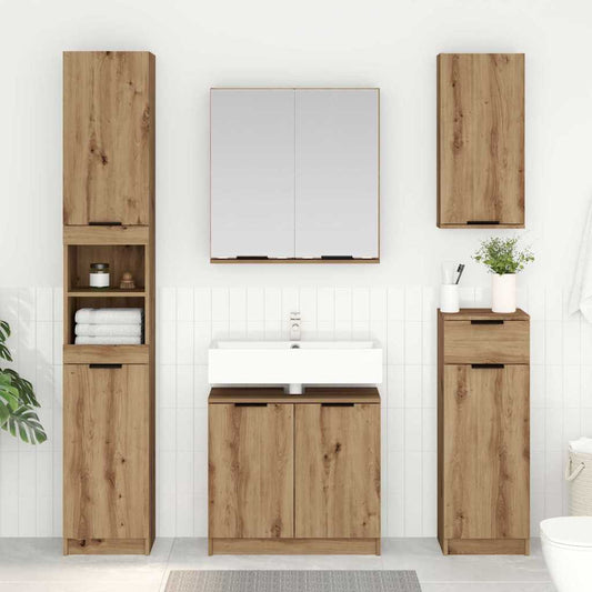 vidaXL Σετ Ντουλαπιών Μπάνιου 3 pcs Artisan Oak Επεξεργασμένο ξύλο