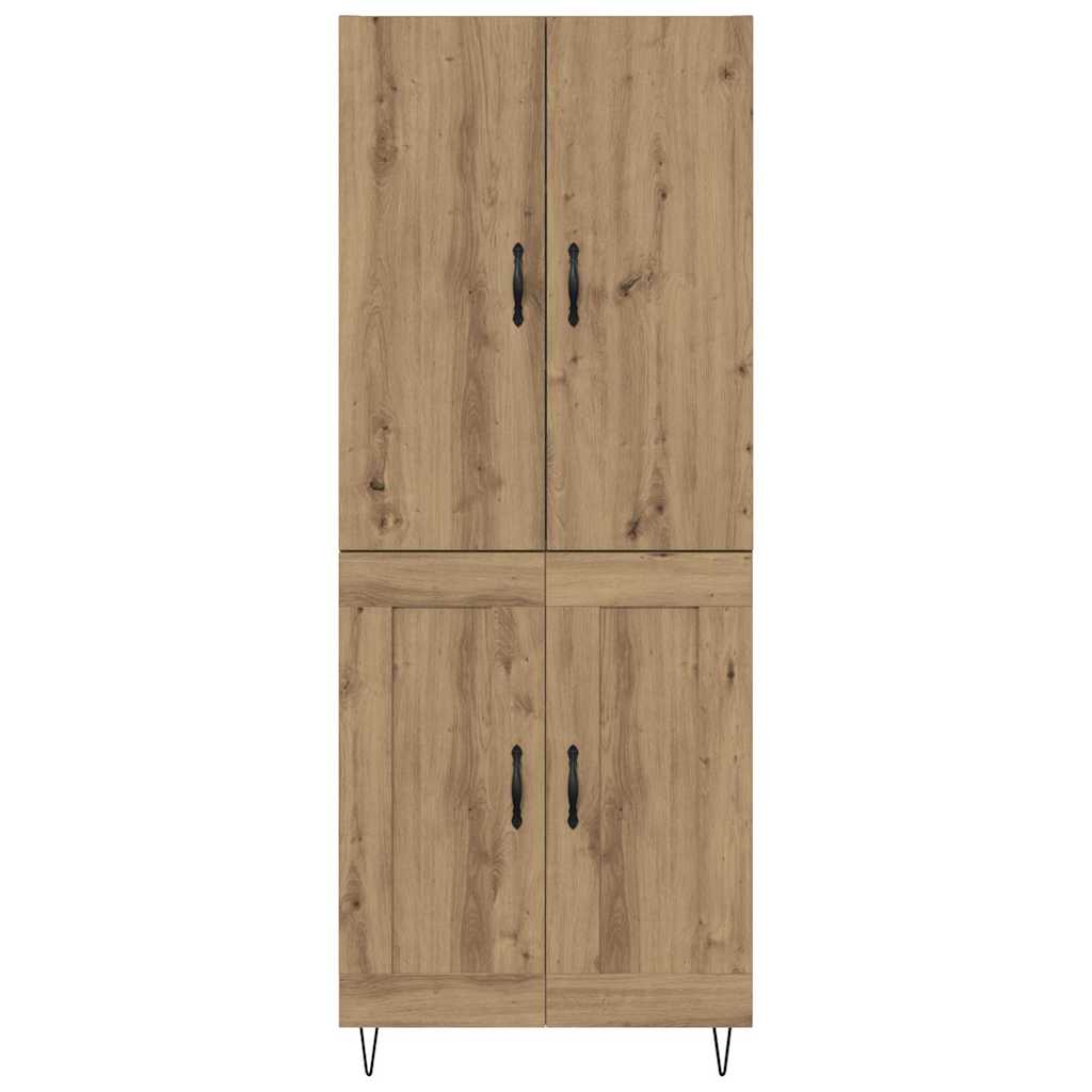vidaXL Highboard 2 pcs Artisan Oak Μηχανική ξυλεία και γυαλί
