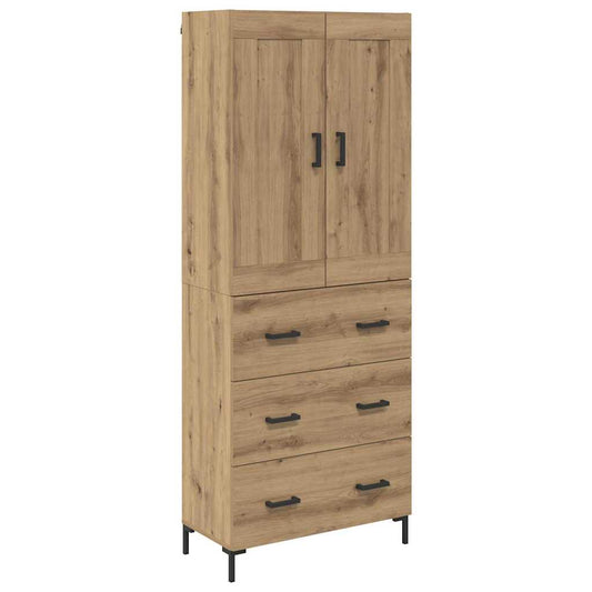 vidaXL Highboard με συρτάρι 2 pcs Artisan Oak Επεξεργασμένο ξύλο