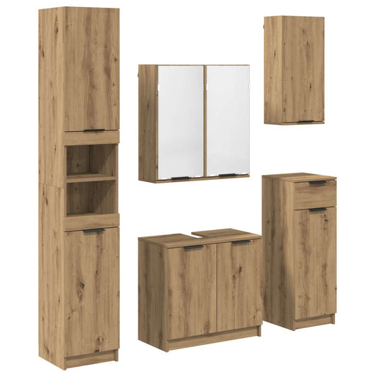 vidaXL Σετ Επίπλων Μπάνιου 5 pcs Artisan Oak Επεξεργασμένο ξύλο