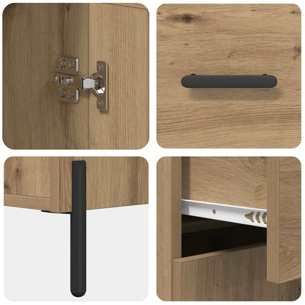 vidaXL Highboard με συρτάρι 2 pcs Artisan Oak Επεξεργασμένο ξύλο