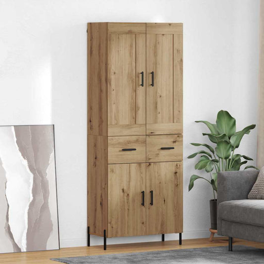 vidaXL Highboard με συρτάρι 2 pcs Artisan Oak Επεξεργασμένο ξύλο