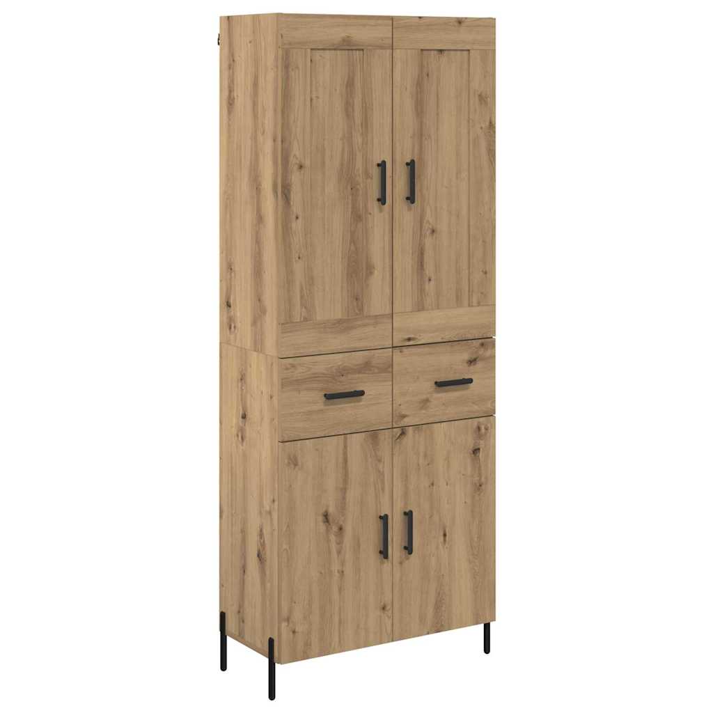 vidaXL Highboard με συρτάρι 2 pcs Artisan Oak Επεξεργασμένο ξύλο