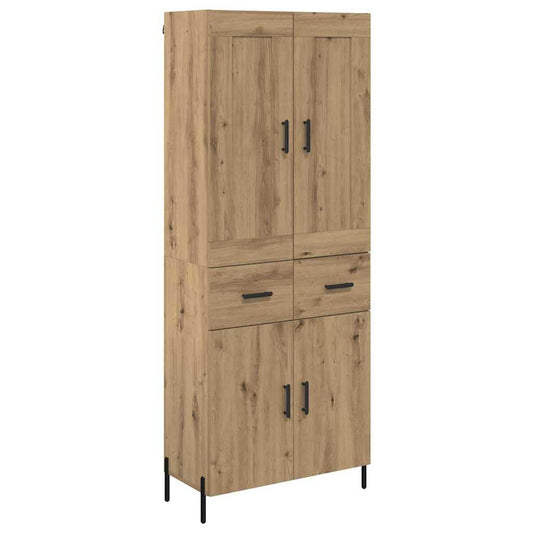 vidaXL Highboard με συρτάρι 2 pcs Artisan Oak Επεξεργασμένο ξύλο