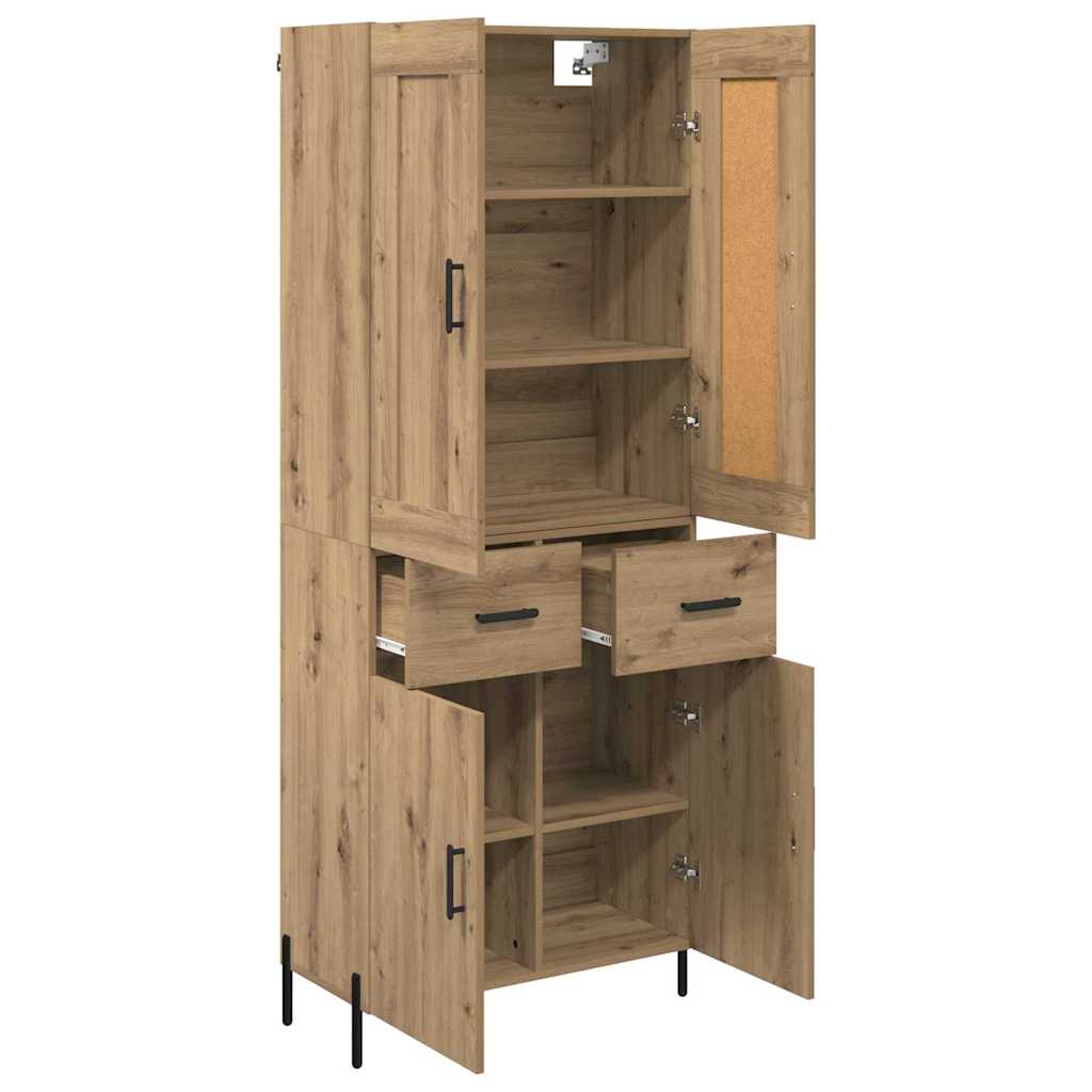 vidaXL Highboard με συρτάρι 2 pcs Artisan Oak Επεξεργασμένο ξύλο
