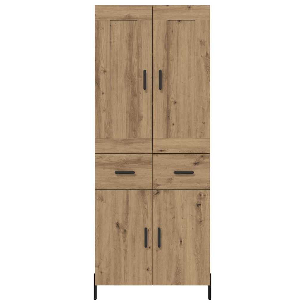 vidaXL Highboard με συρτάρι 2 pcs Artisan Oak Επεξεργασμένο ξύλο