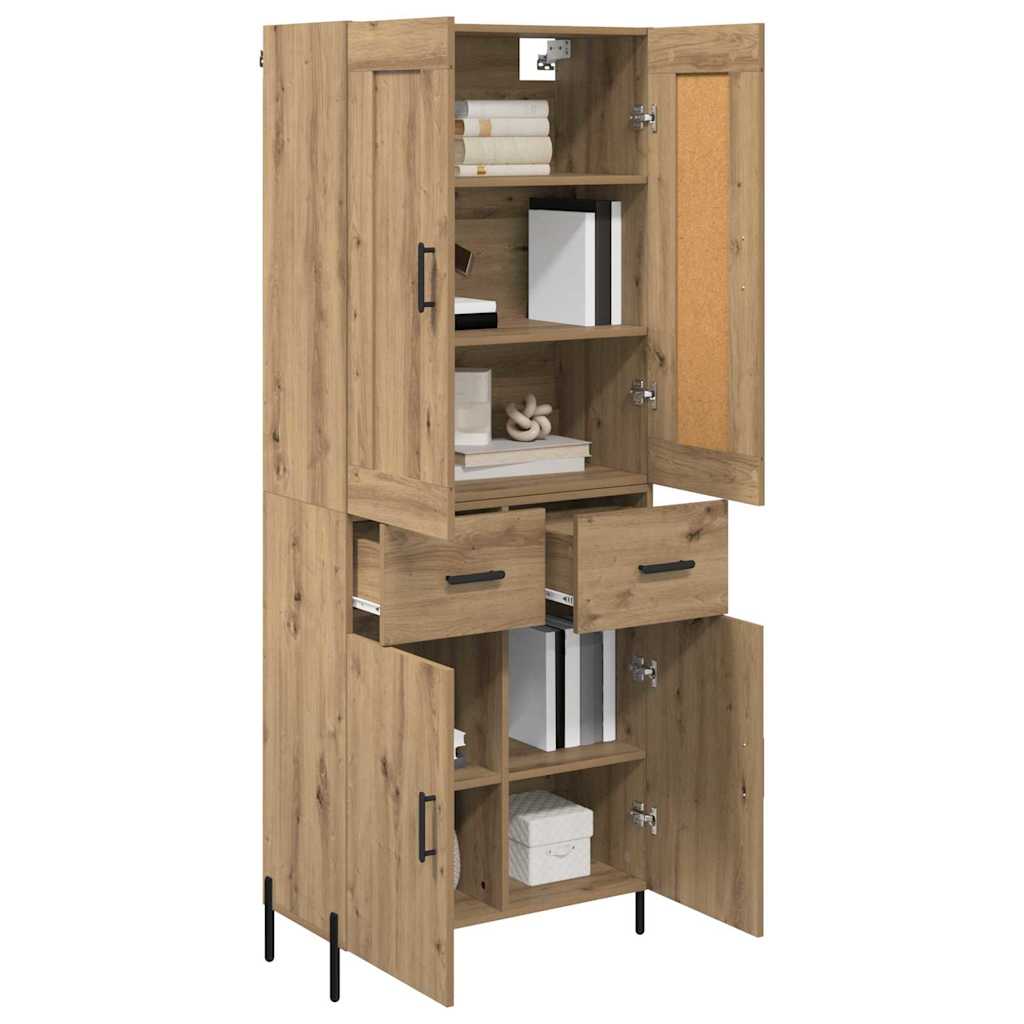 vidaXL Highboard με συρτάρι 2 pcs Artisan Oak Επεξεργασμένο ξύλο