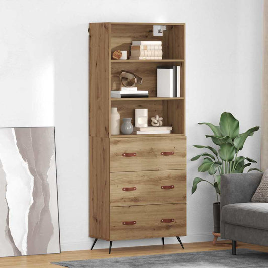 vidaXL Highboard Artisan Oak 69,5 x 34 x 180 εκ. Επεξεργασμένο ξύλο