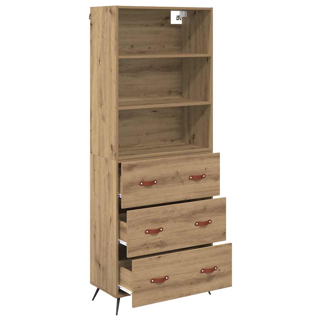 vidaXL Highboard Artisan Oak 69,5 x 34 x 180 εκ. Επεξεργασμένο ξύλο