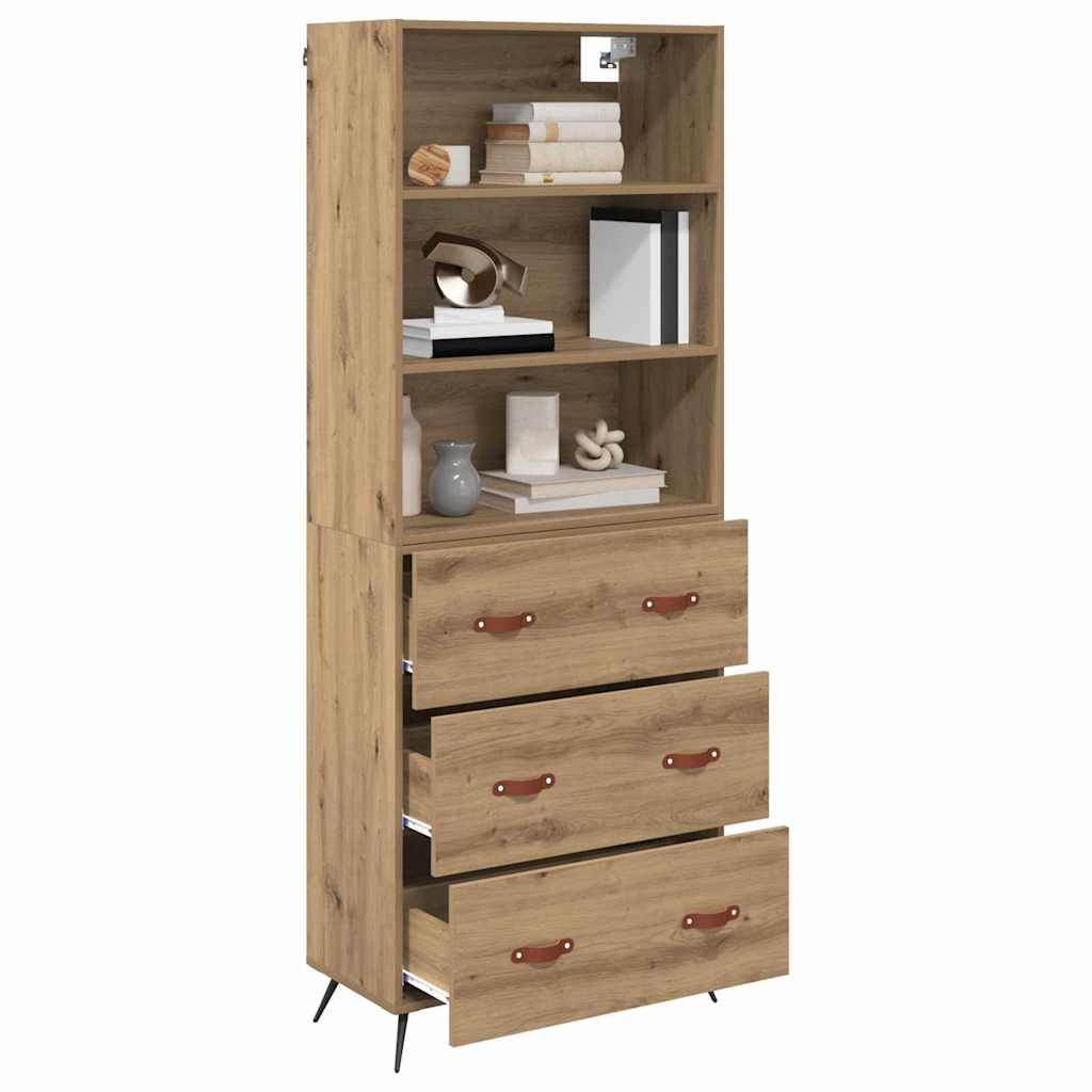 vidaXL Highboard Artisan Oak 69,5 x 34 x 180 εκ. Επεξεργασμένο ξύλο