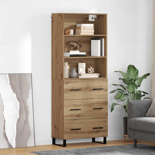 vidaXL Highboard Artisan Oak 69,5 x 34 x 180 εκ. Επεξεργασμένο ξύλο