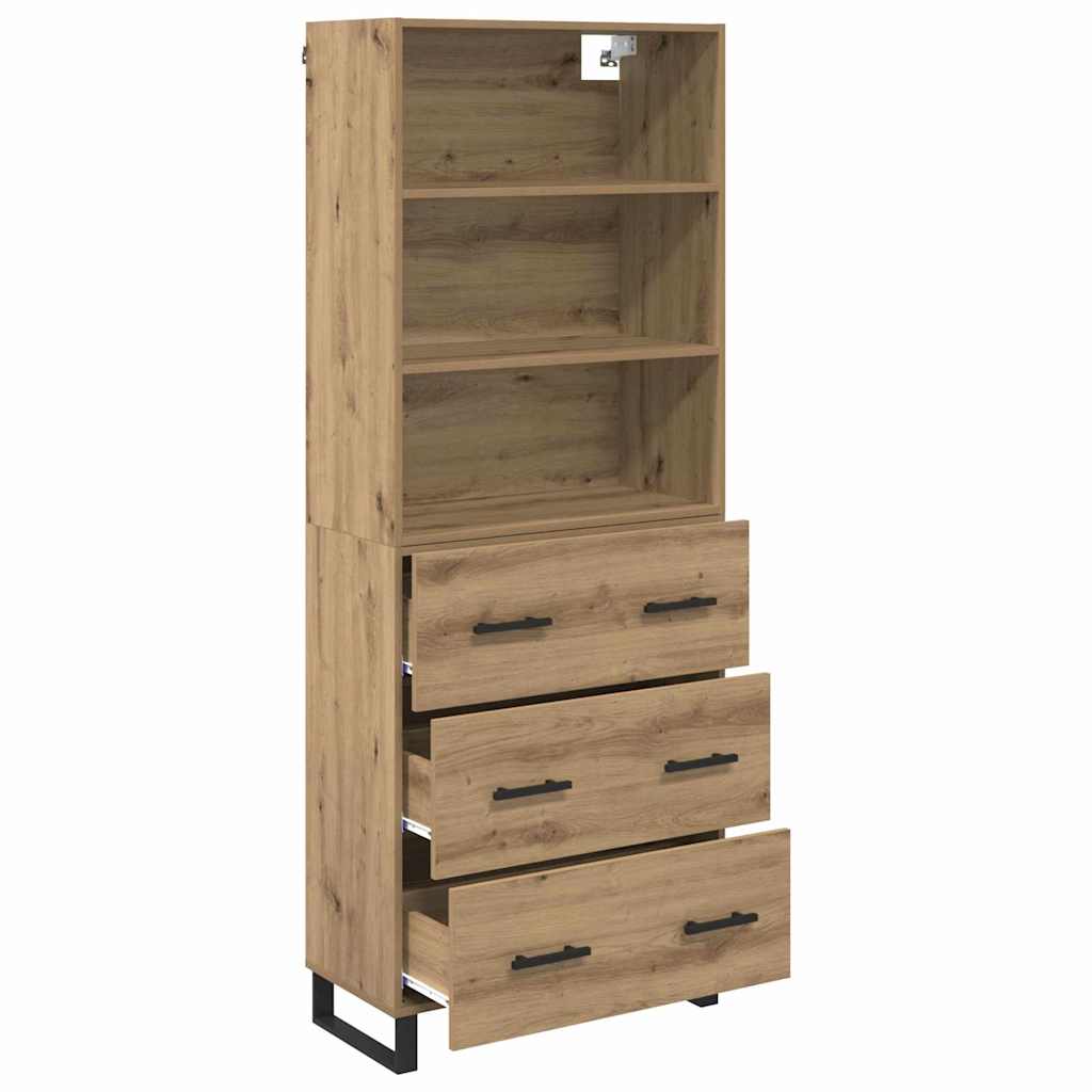 vidaXL Highboard Artisan Oak 69,5 x 34 x 180 εκ. Επεξεργασμένο ξύλο