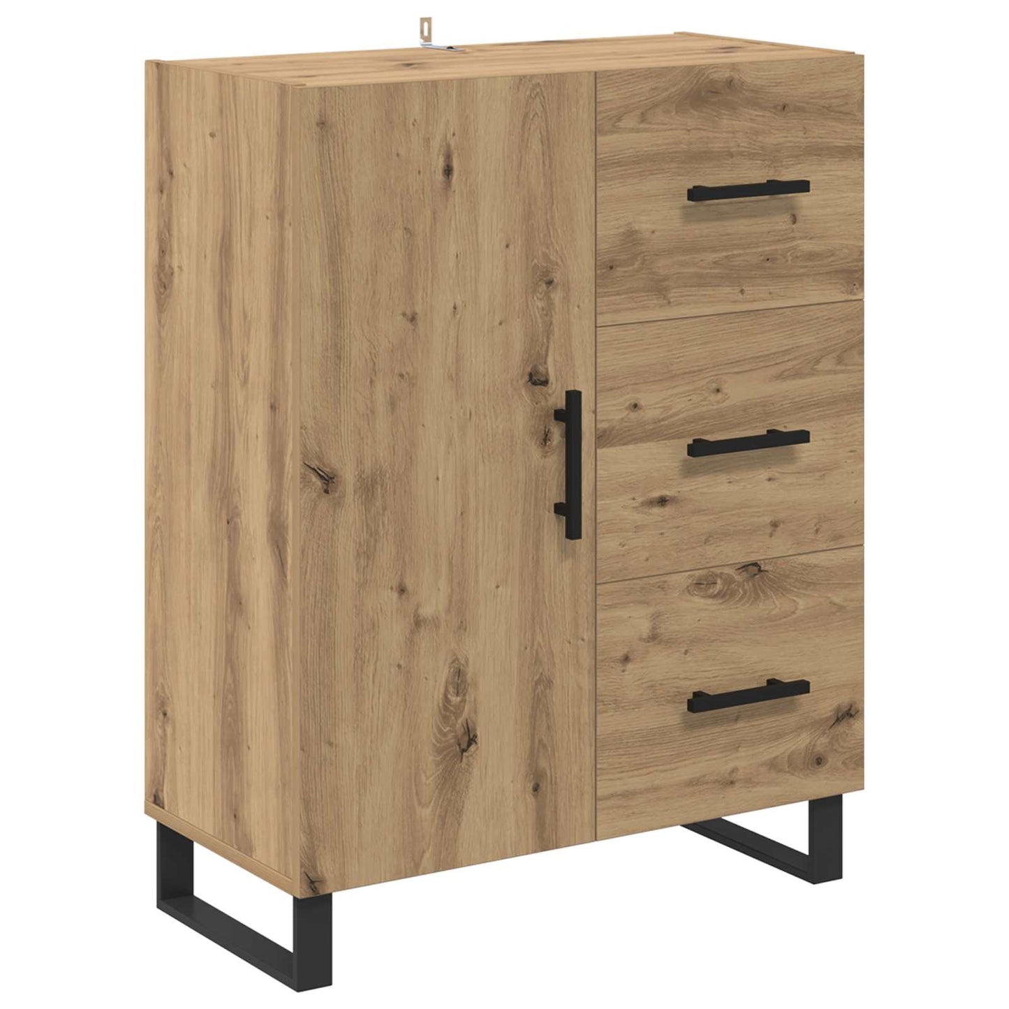 vidaXL Highboard με συρτάρι 2 pcs Artisan Oak Σύνθετο Ξύλο και Γυαλί
