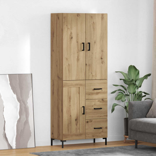 vidaXL Highboard Artisan Oak 69,5 x 34 x 180 εκ. Επεξεργασμένο ξύλο